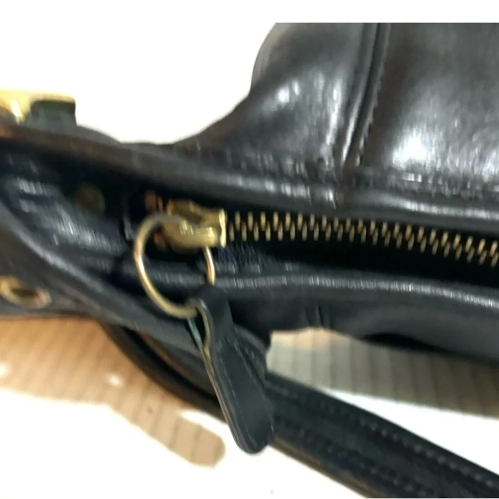 Coach vintage black leather crossbody handbag